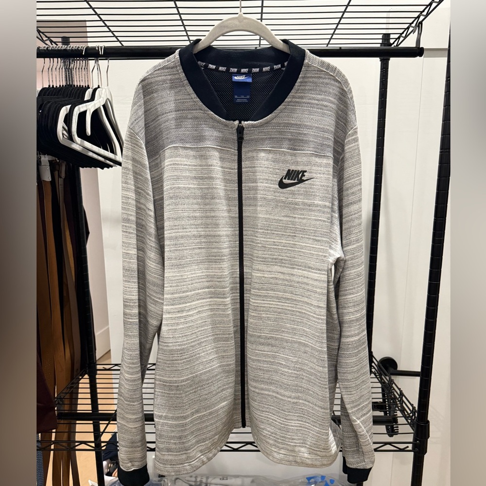 Nike Heather Gray Full-Zip Jacket Bomber Sweater